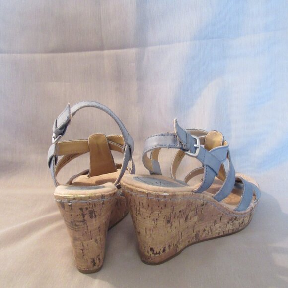 b. o. c. Summer Wedge Leather top Sandals, Cushy Insole, size 8 - Picture 5 of 6